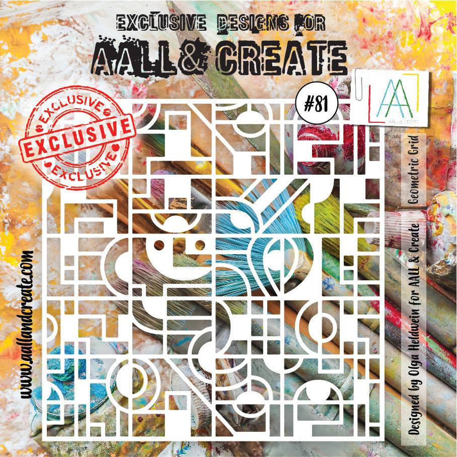 AALL & Create - 6"x6" Stencil - Geometric Grid - #81