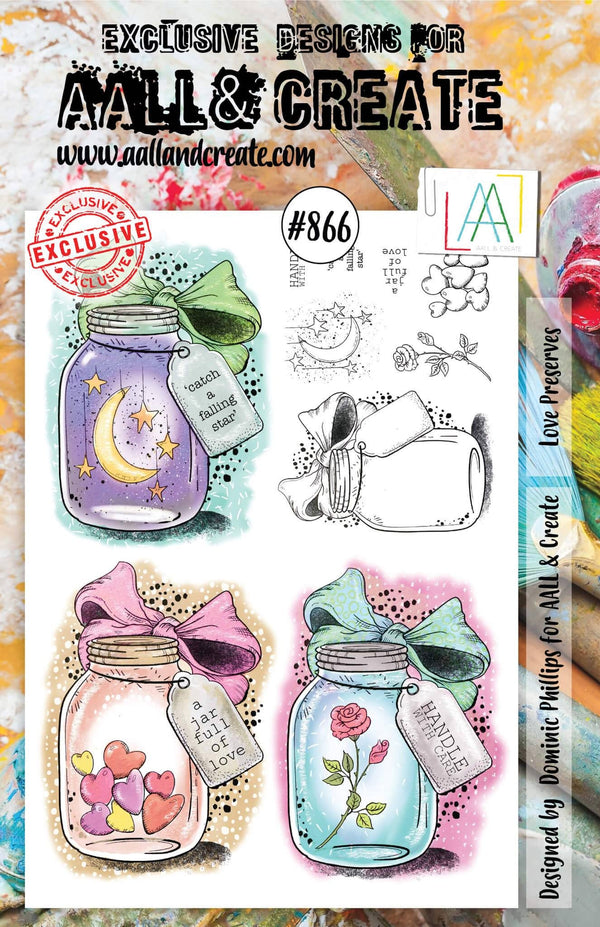 AALL & CREATE - A5 CLEAR STAMP SET - LOVE PRESERVES #866