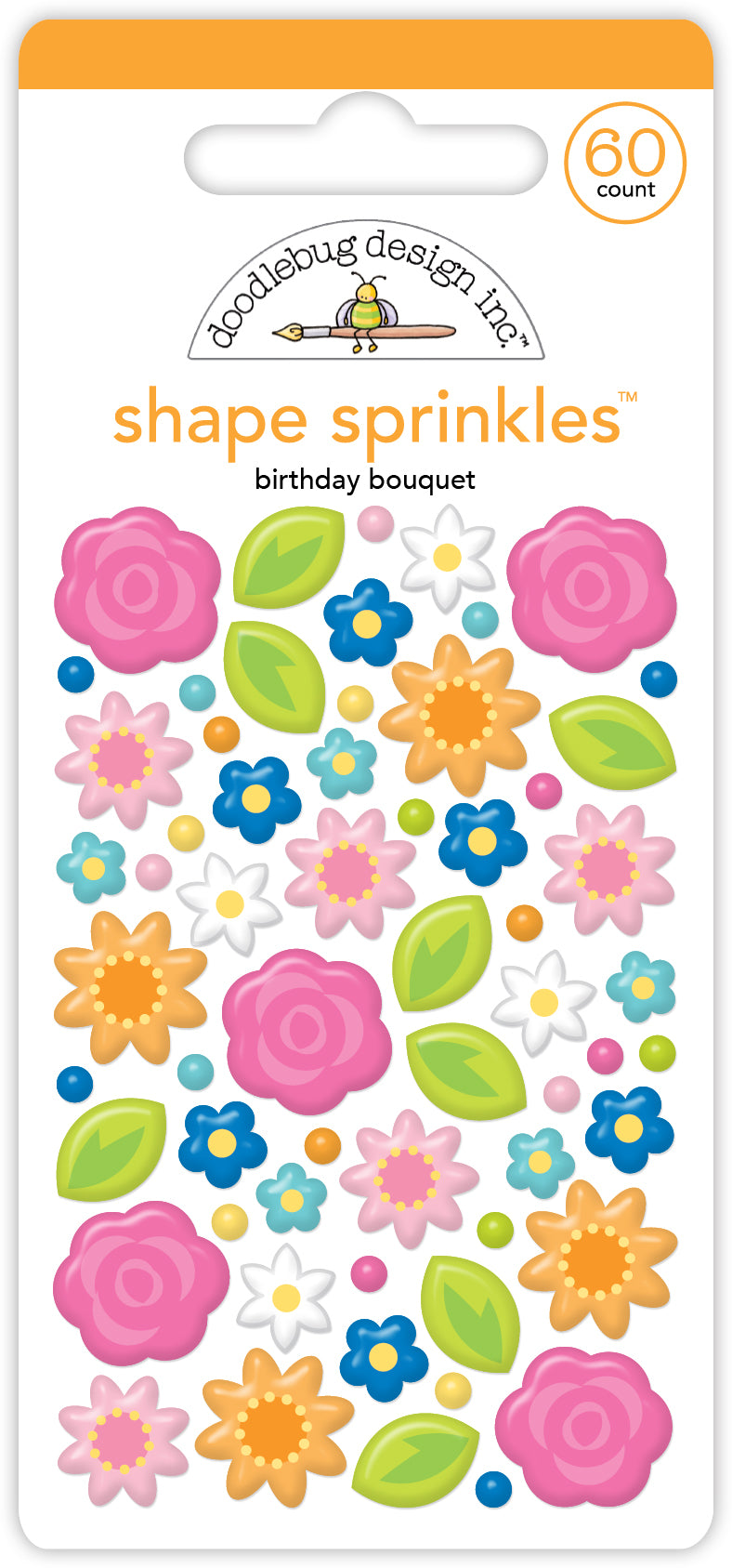 Doodlebug - Cupcakes & Candles - Birthday Bouquet Shape Sprinkles