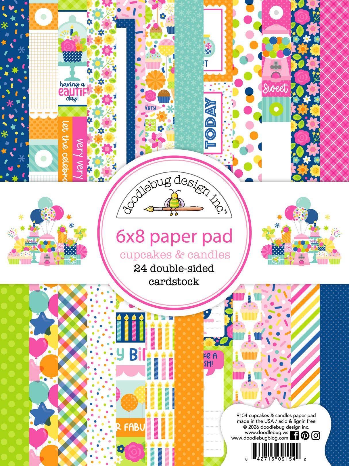 Doodlebug - Cupcakes & Candles - 6X8 Paper Pad