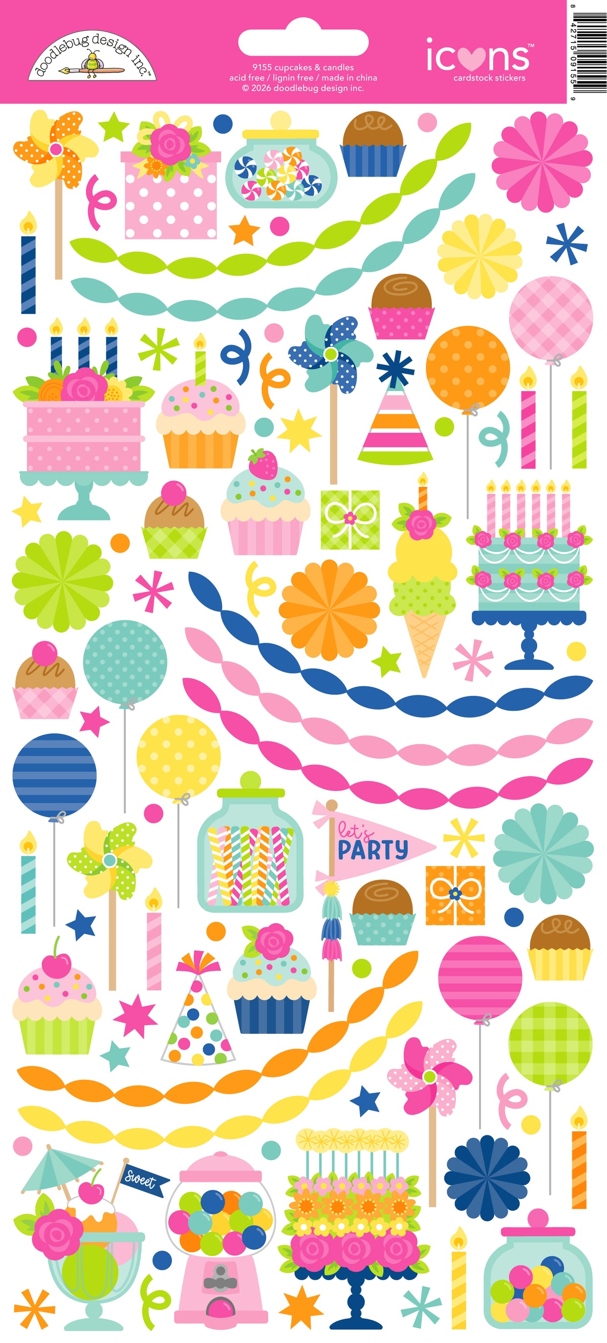 Doodlebug - Cupcakes & Candles - Icons Stickers