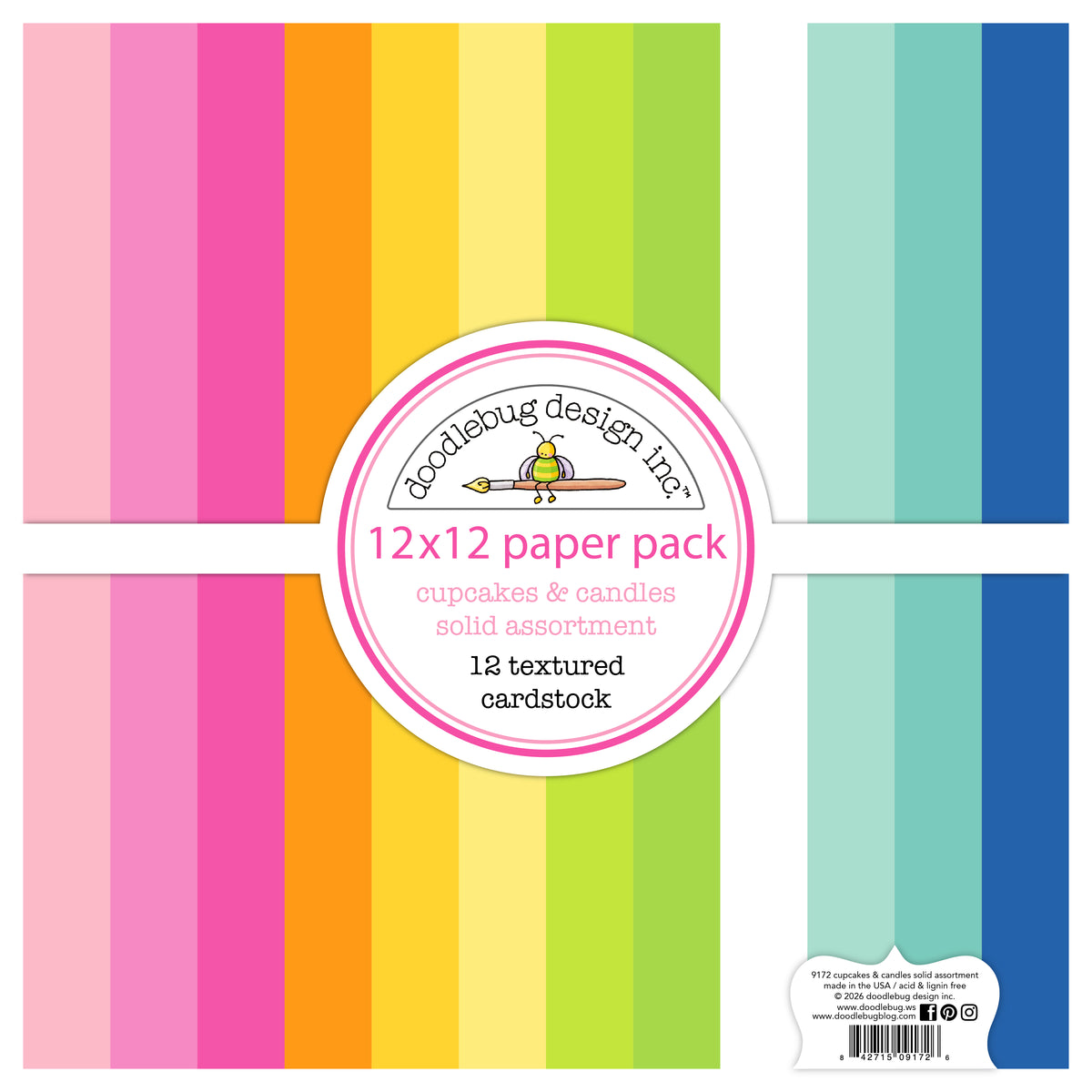 Doodlebug - Cupcakes & Candles - Textured Cardstock Assortment Pack
