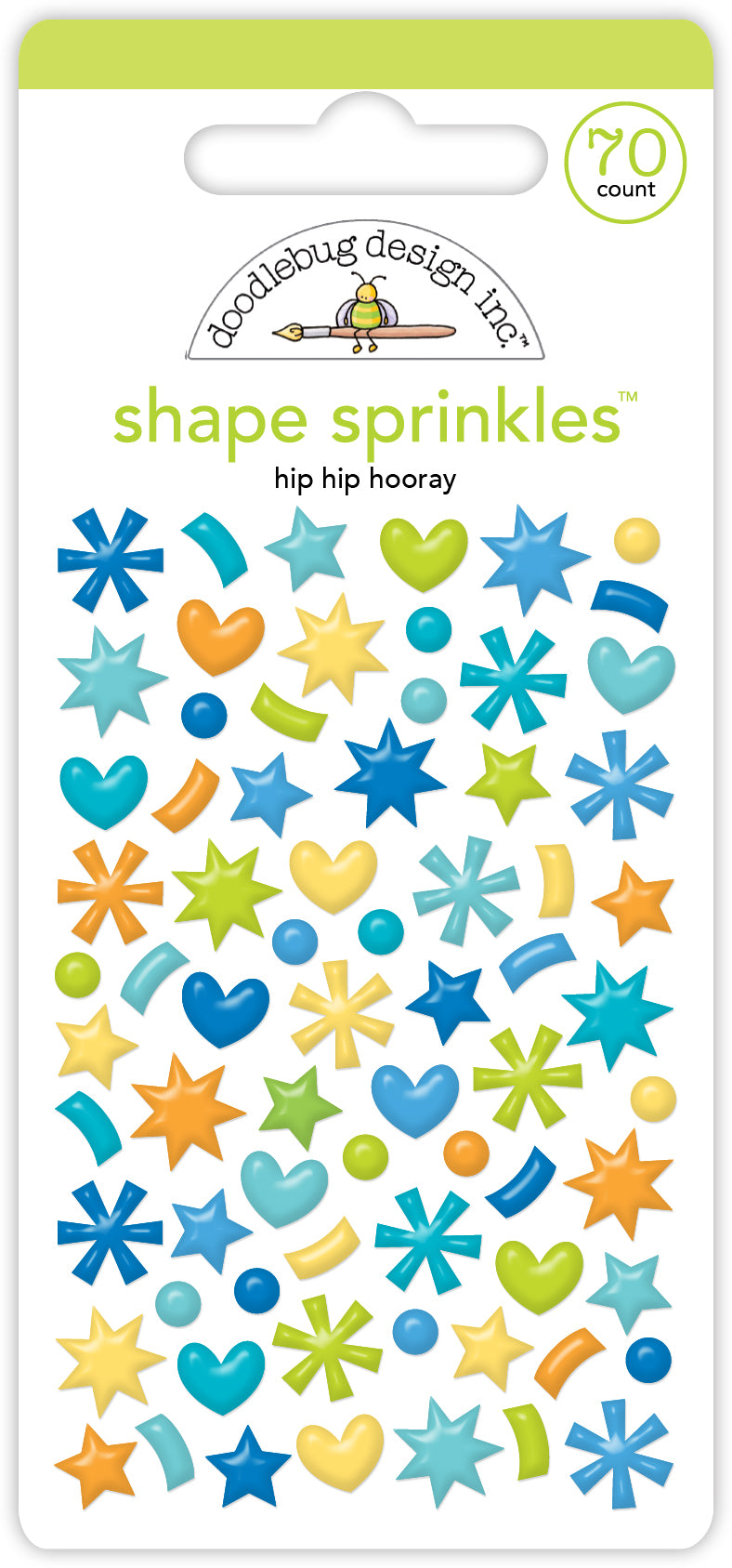Doodlebug - Balloons & Banners - Hip Hip Hooray Shape Sprinkles