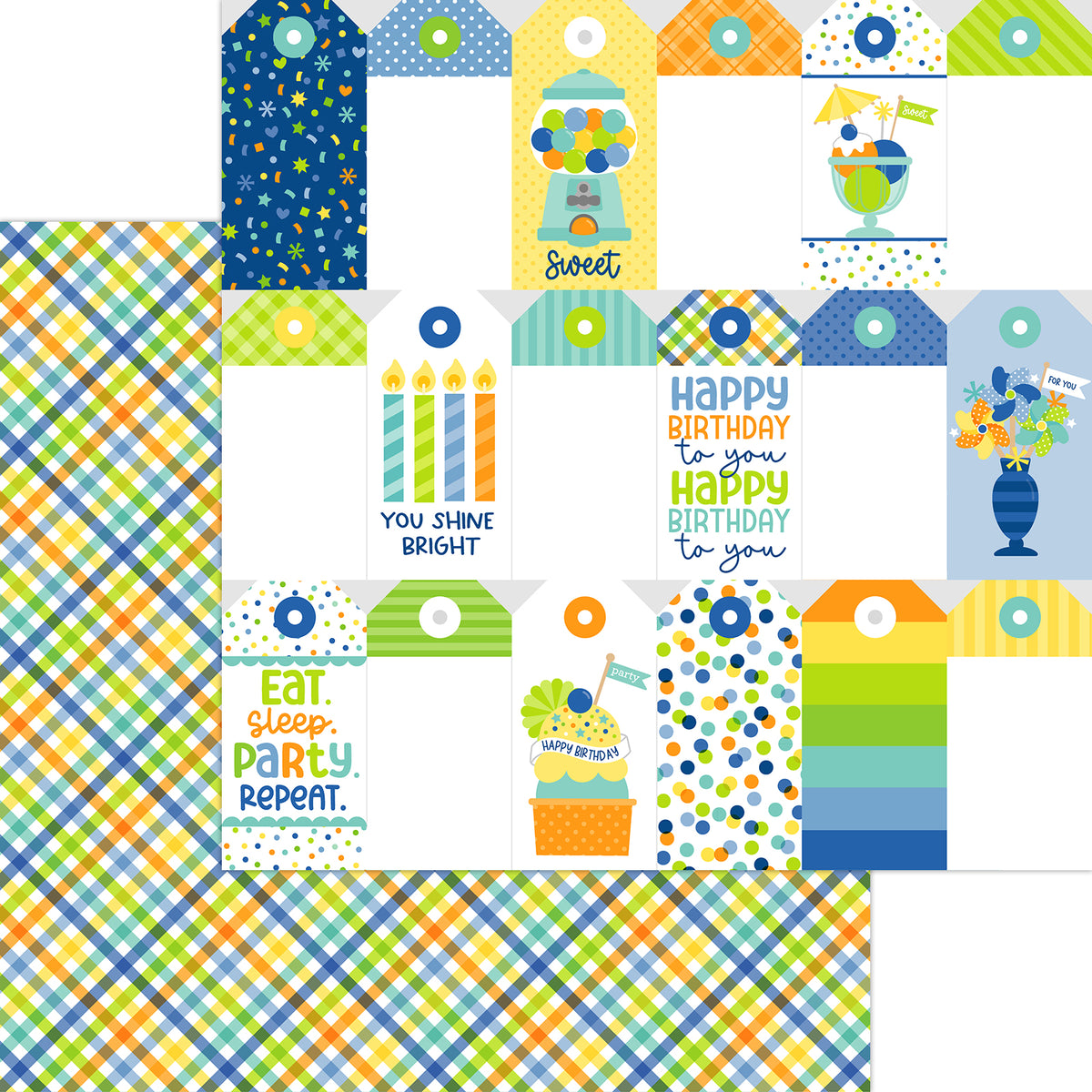 Doodlebug - Balloons & Banners - 12X12 Paper Pack