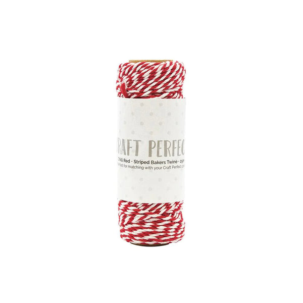 Craft Perfect - Striped Bakers Twine - Chilli Red