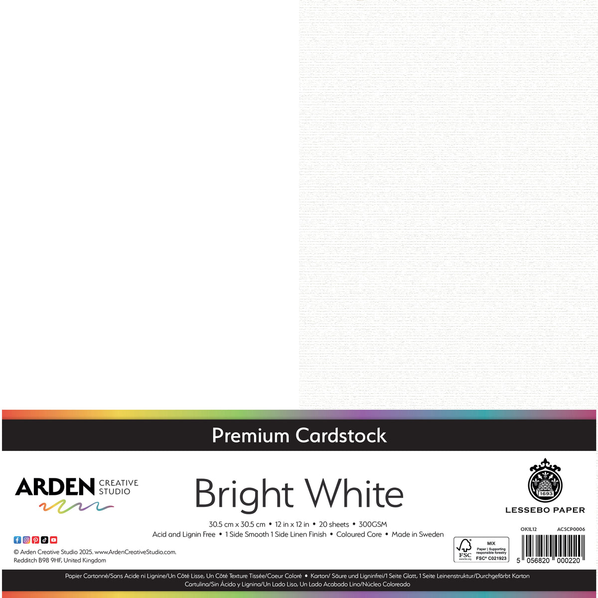 Arden Creative Studio - Premium Cardstock 12x12 - Bright White