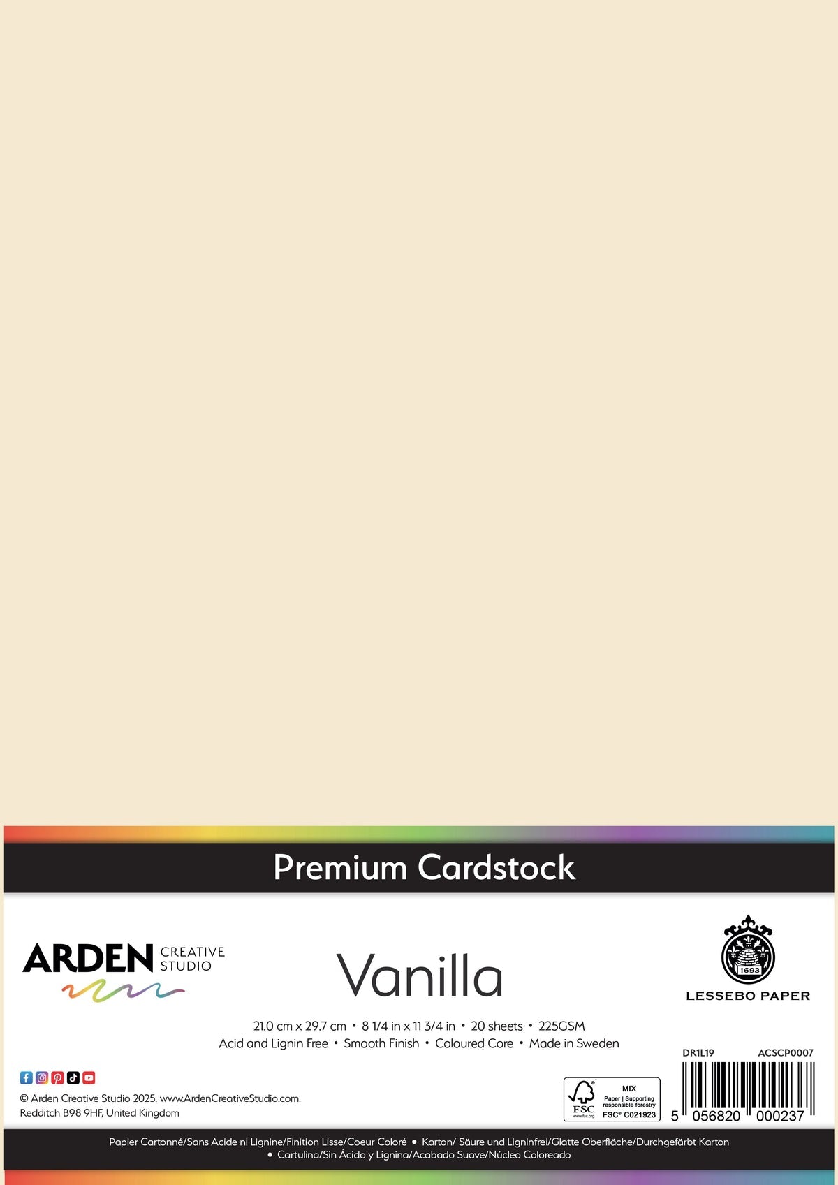 Arden Creative Studio - Premium Cardstock A4 - Vanilla
