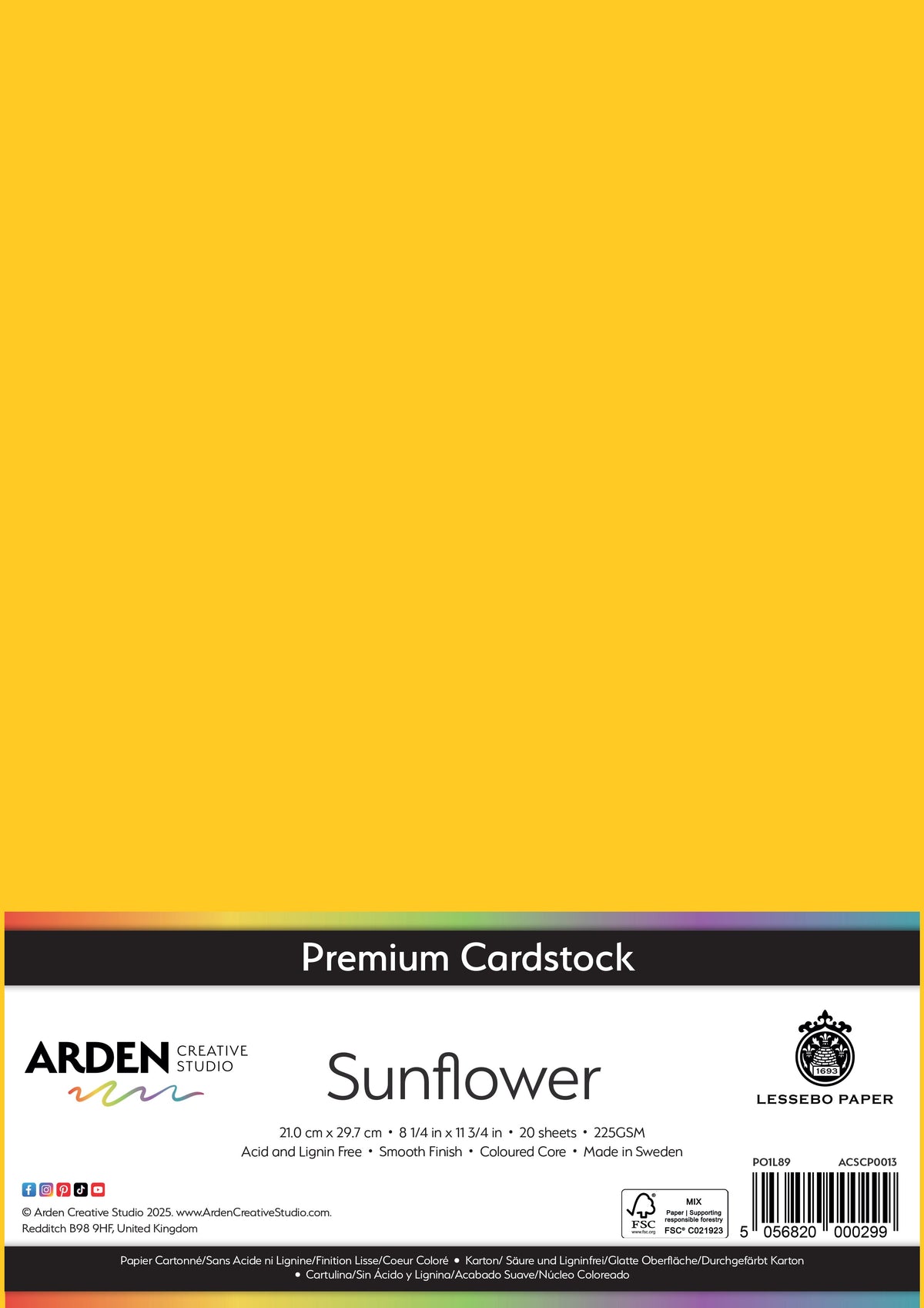 Arden Creative Studio - Premium Cardstock A4 - Sunflower