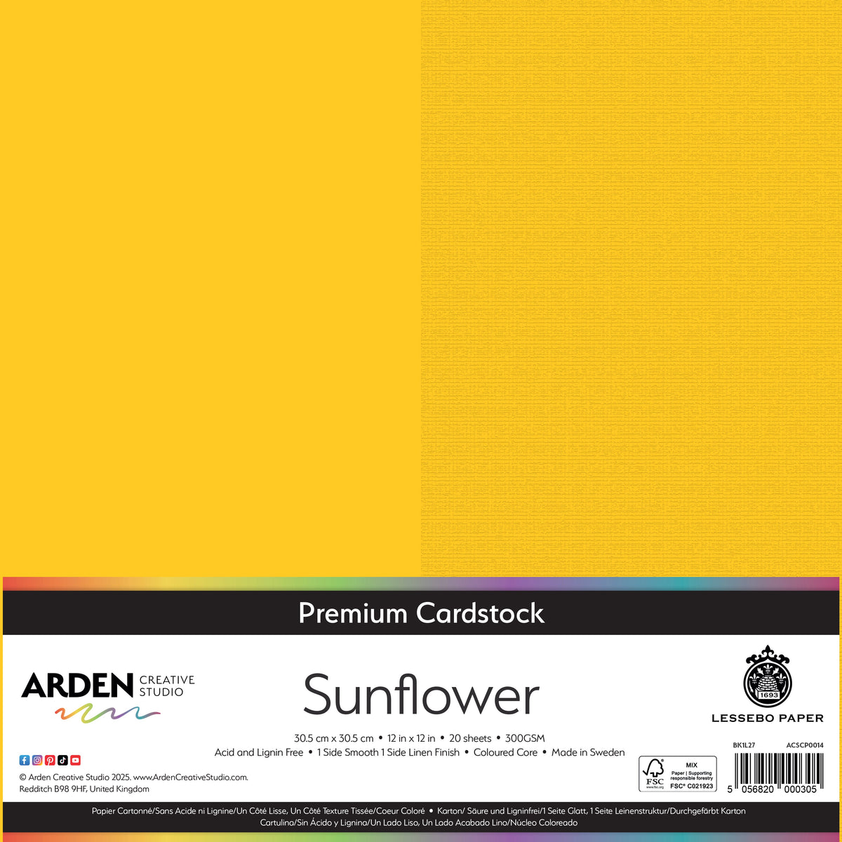 Arden Creative Studio - Premium Cardstock 12x12 - Sunflower