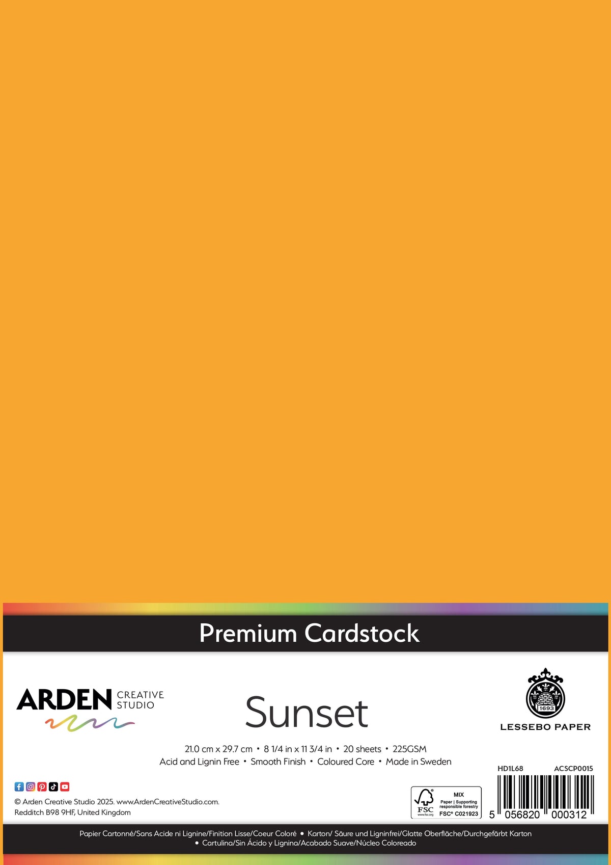 Arden Creative Studio - Premium Cardstock A4 - Sunset