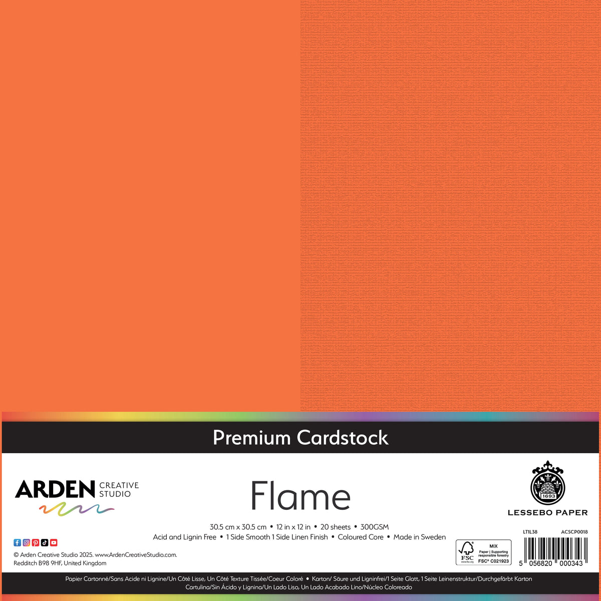 Arden Creative Studio - Premium Cardstock 12x12 - Flame