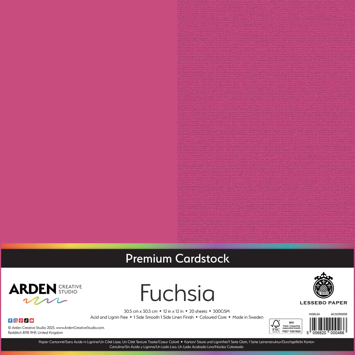 Arden Creative Studio - Premium Cardstock 12x12 - Fuchsia