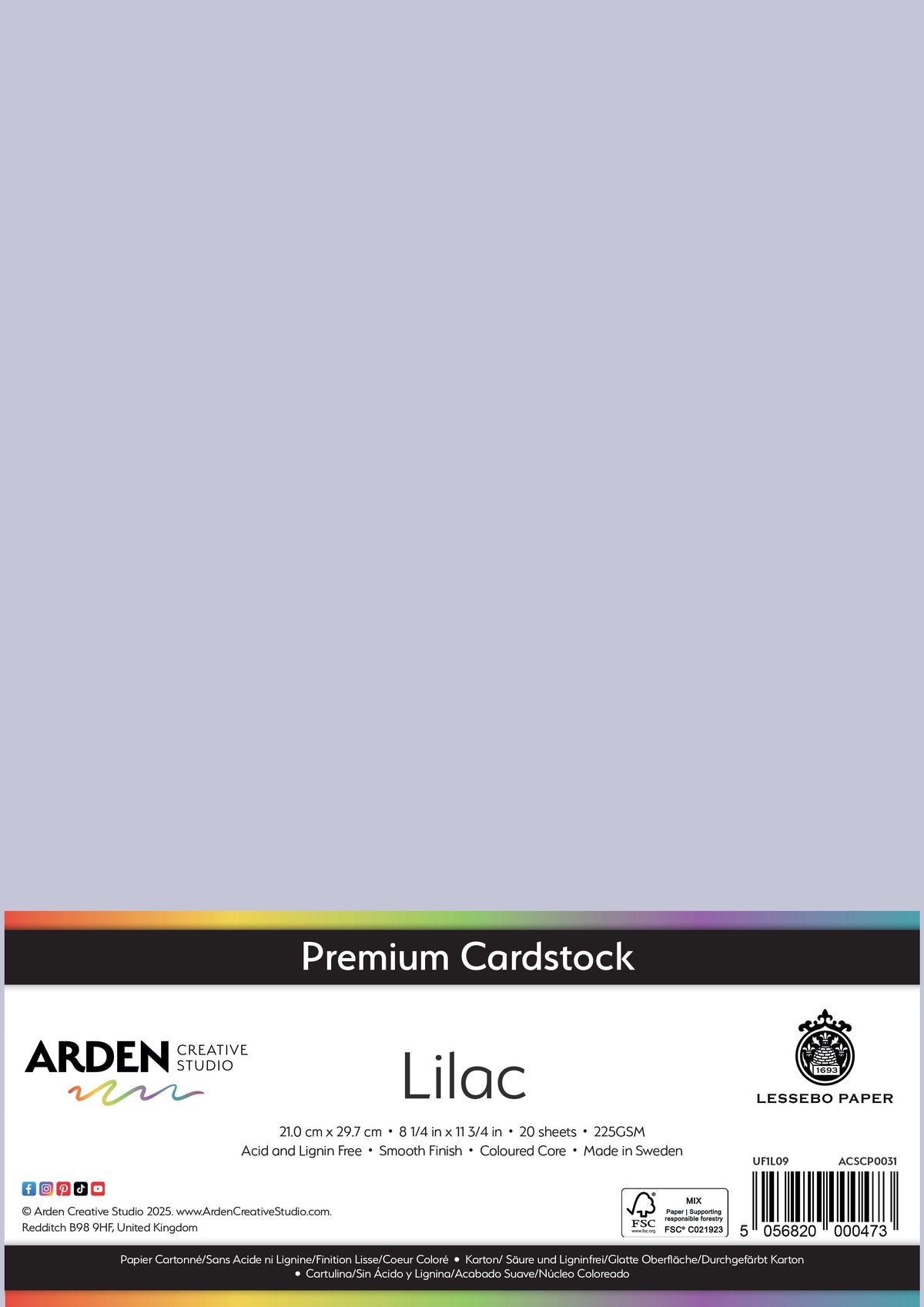 Arden Creative Studio - Premium Cardstock A4 - Lilac