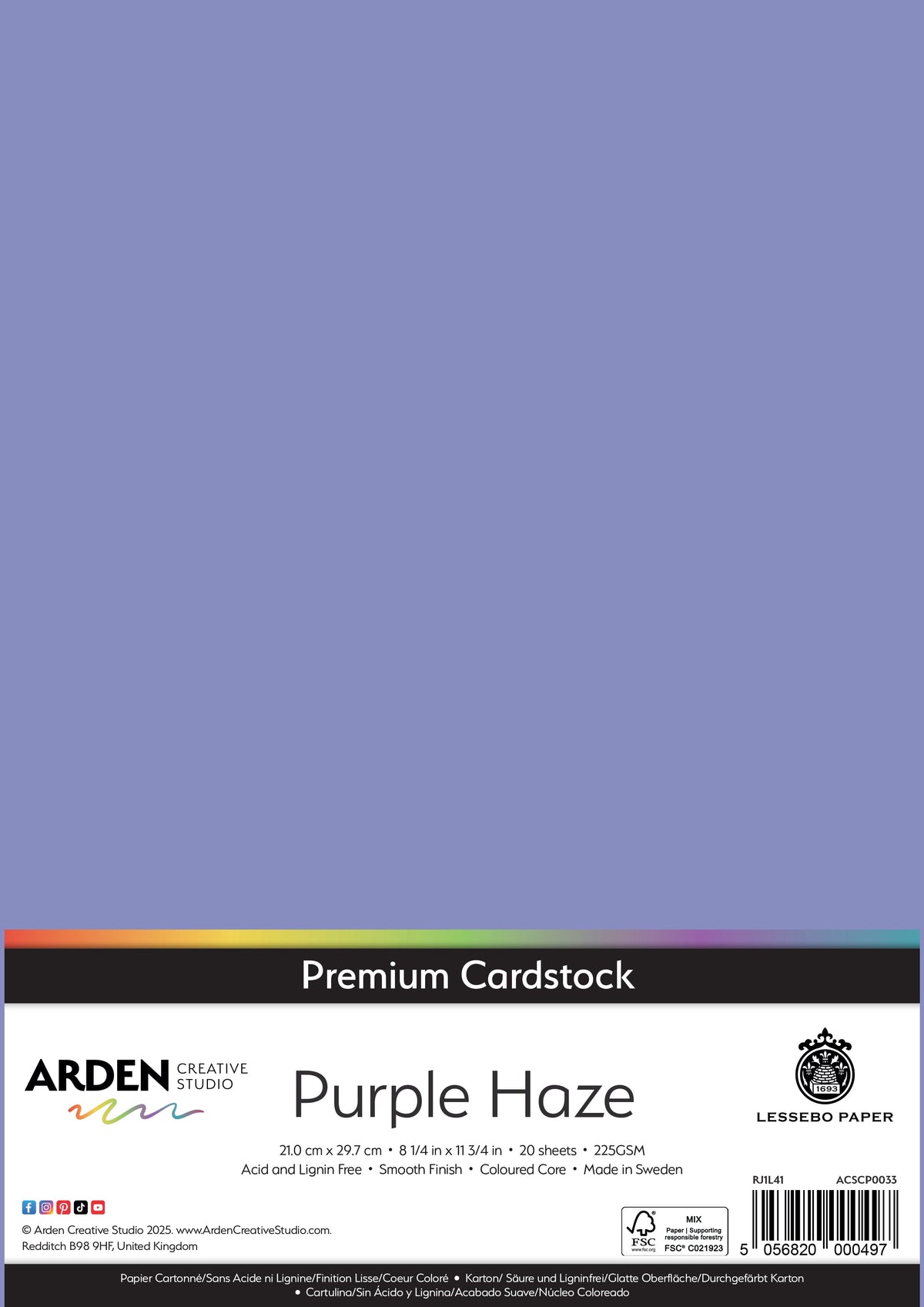 Arden Creative Studio - Premium Cardstock A4 - Purple Haze