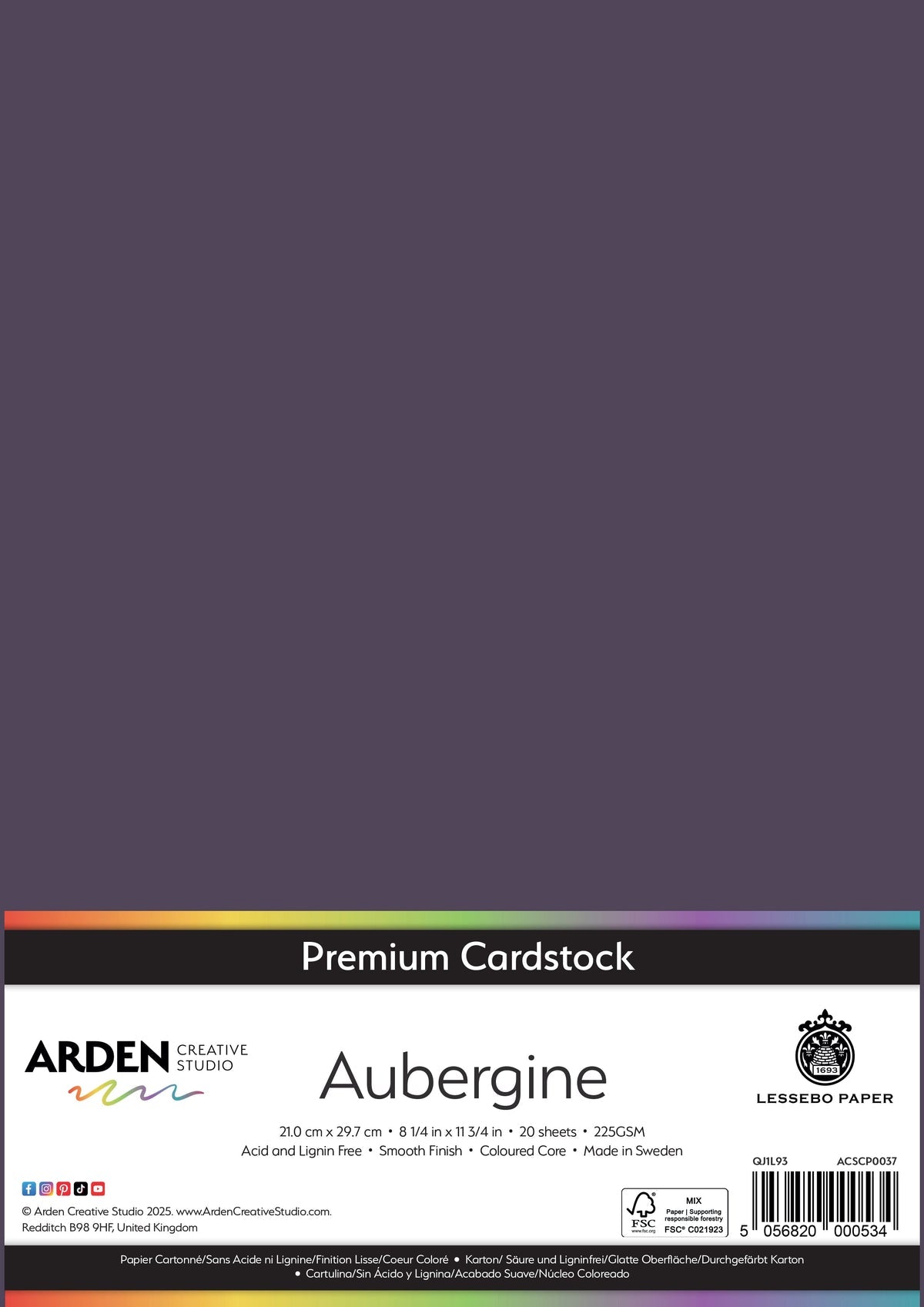 Arden Creative Studio - Premium Cardstock A4 - Aubergine