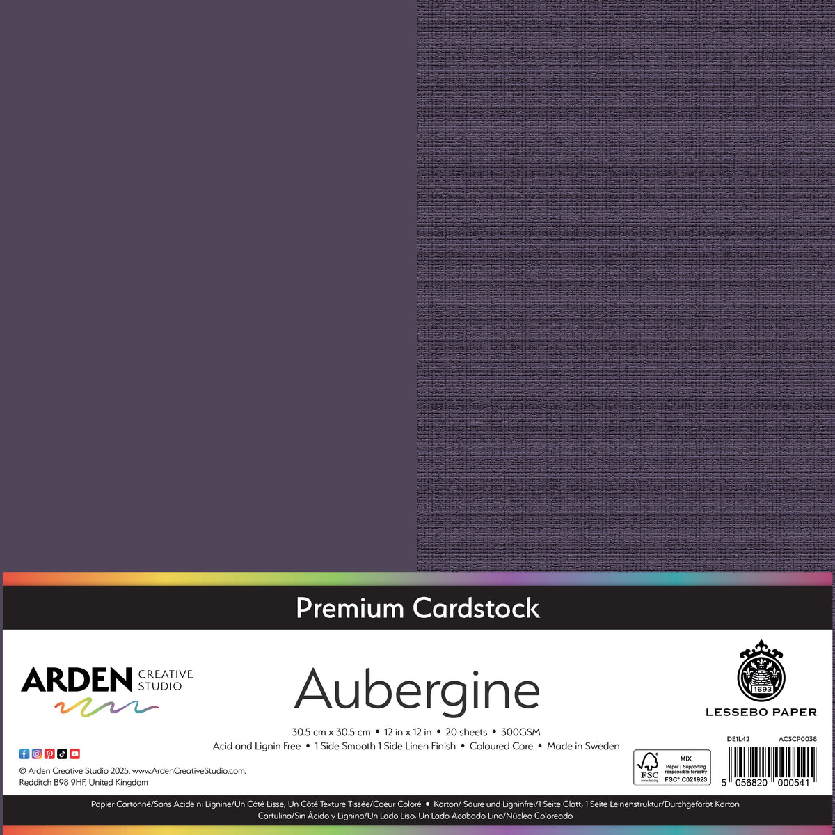 Arden Creative Studio - Premium Cardstock 12x12 - Aubergine