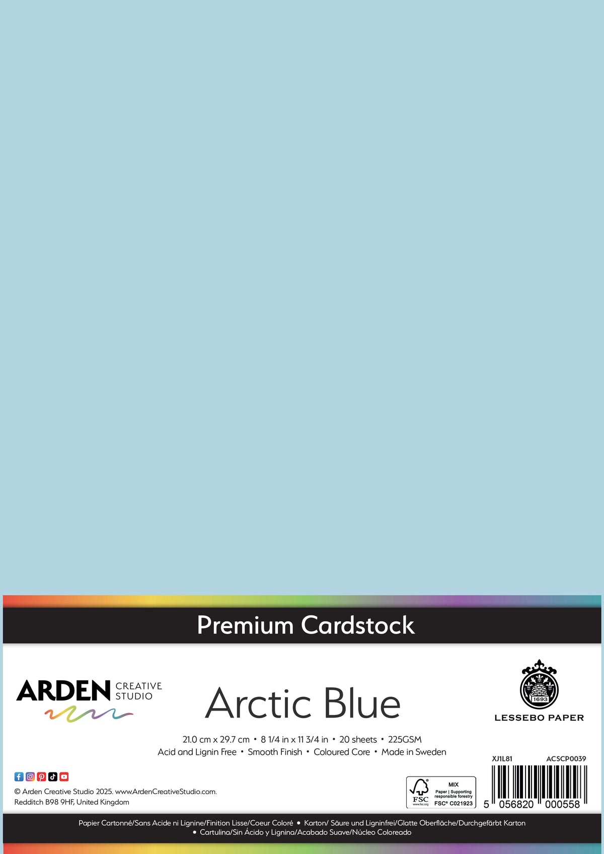 Arden Creative Studio - Premium Cardstock A4 - Arctic Blue