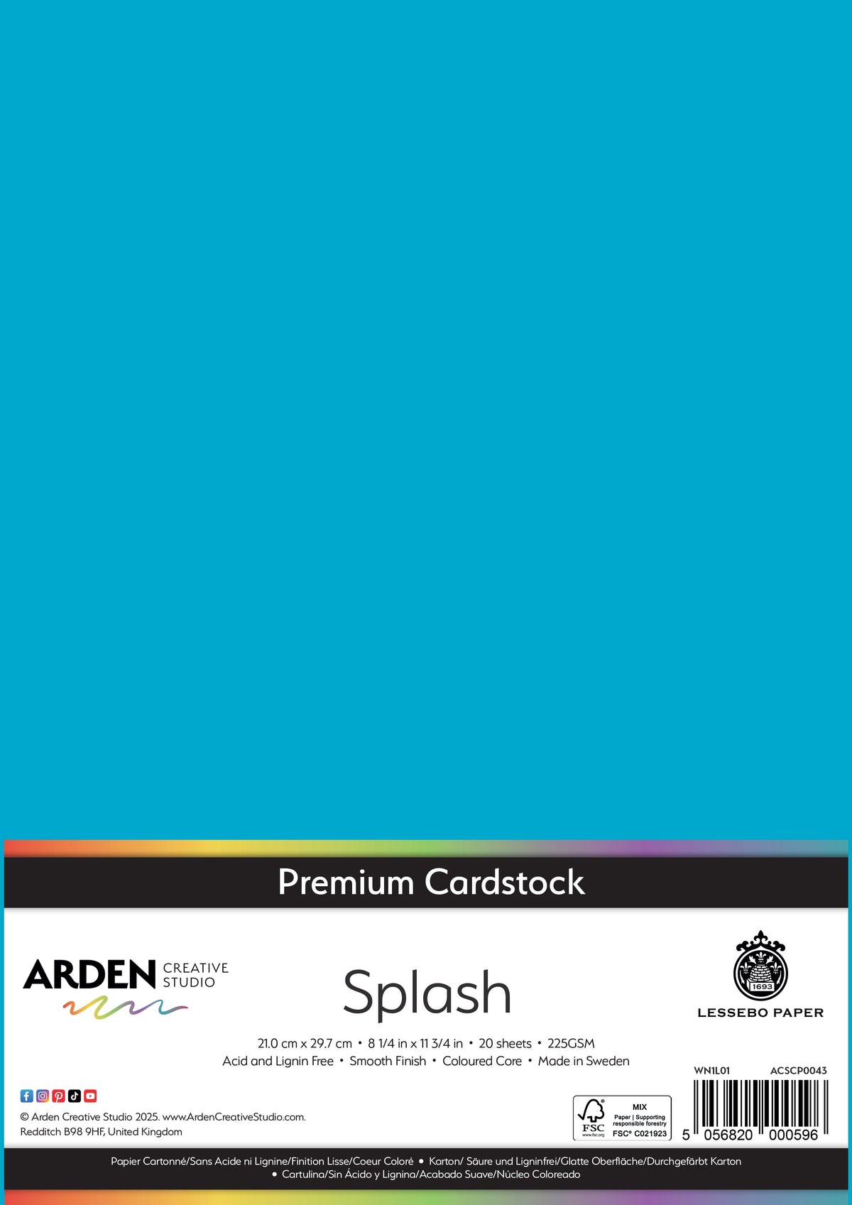 Arden Creative Studio - Premium Cardstock A4 - Splash