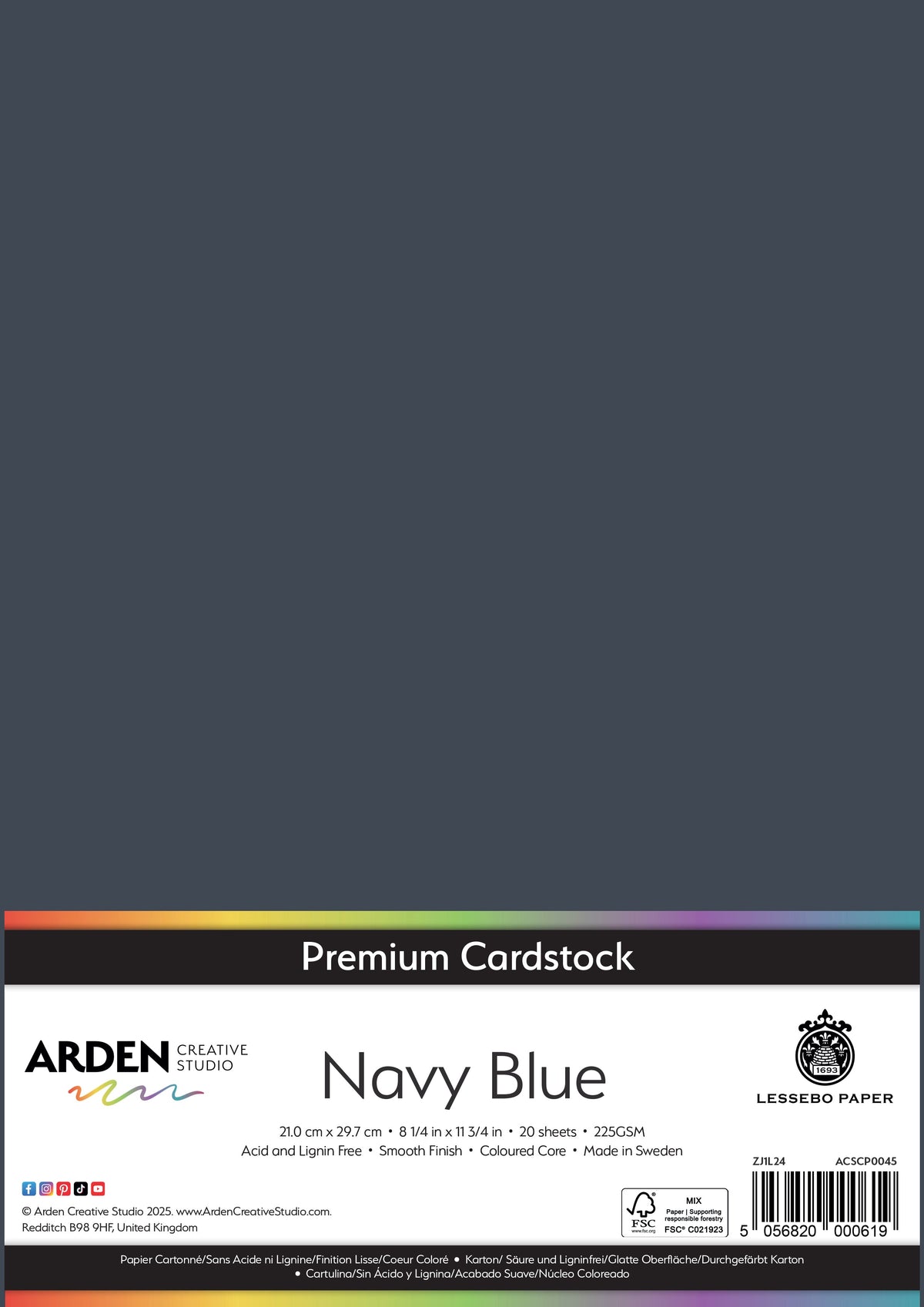Arden Creative Studio - Premium Cardstock A4 - Navy Blue