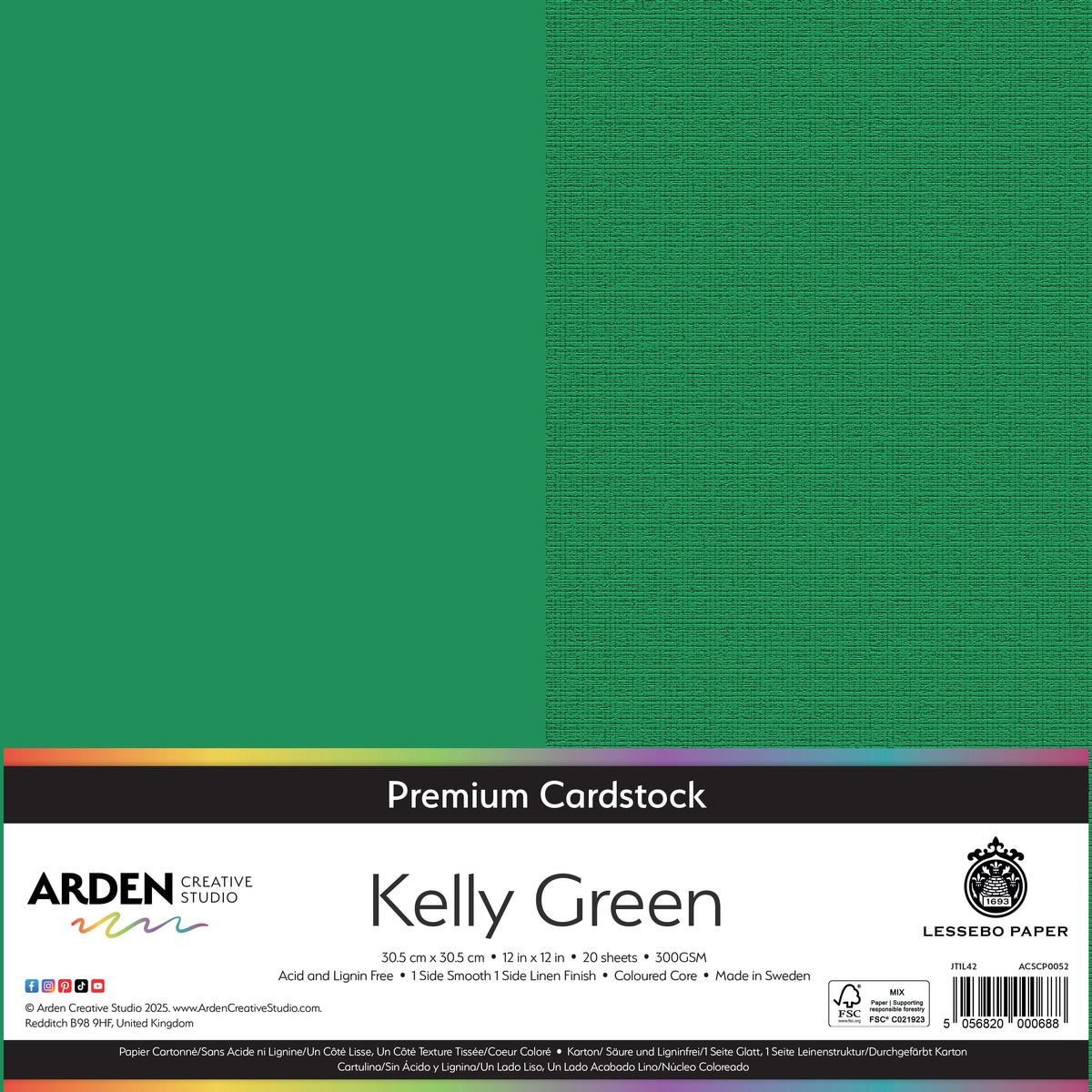 Arden Creative Studio - Premium Cardstock 12x12 - Kelly Green