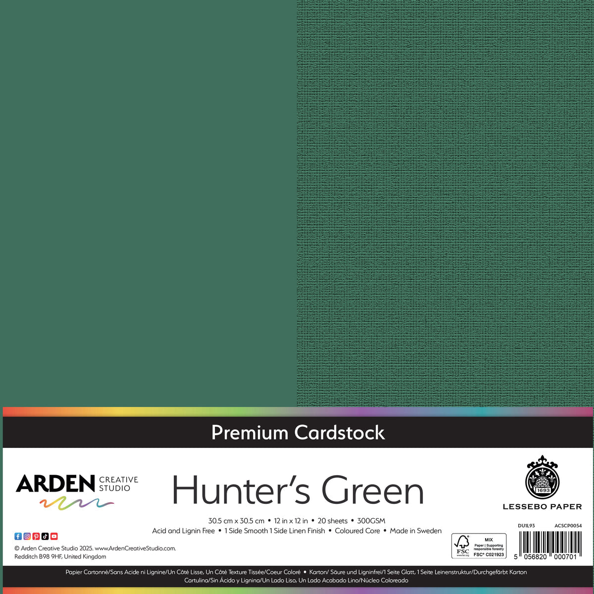 Arden Creative Studio - Premium Cardstock 12x12 - Hunter's Green