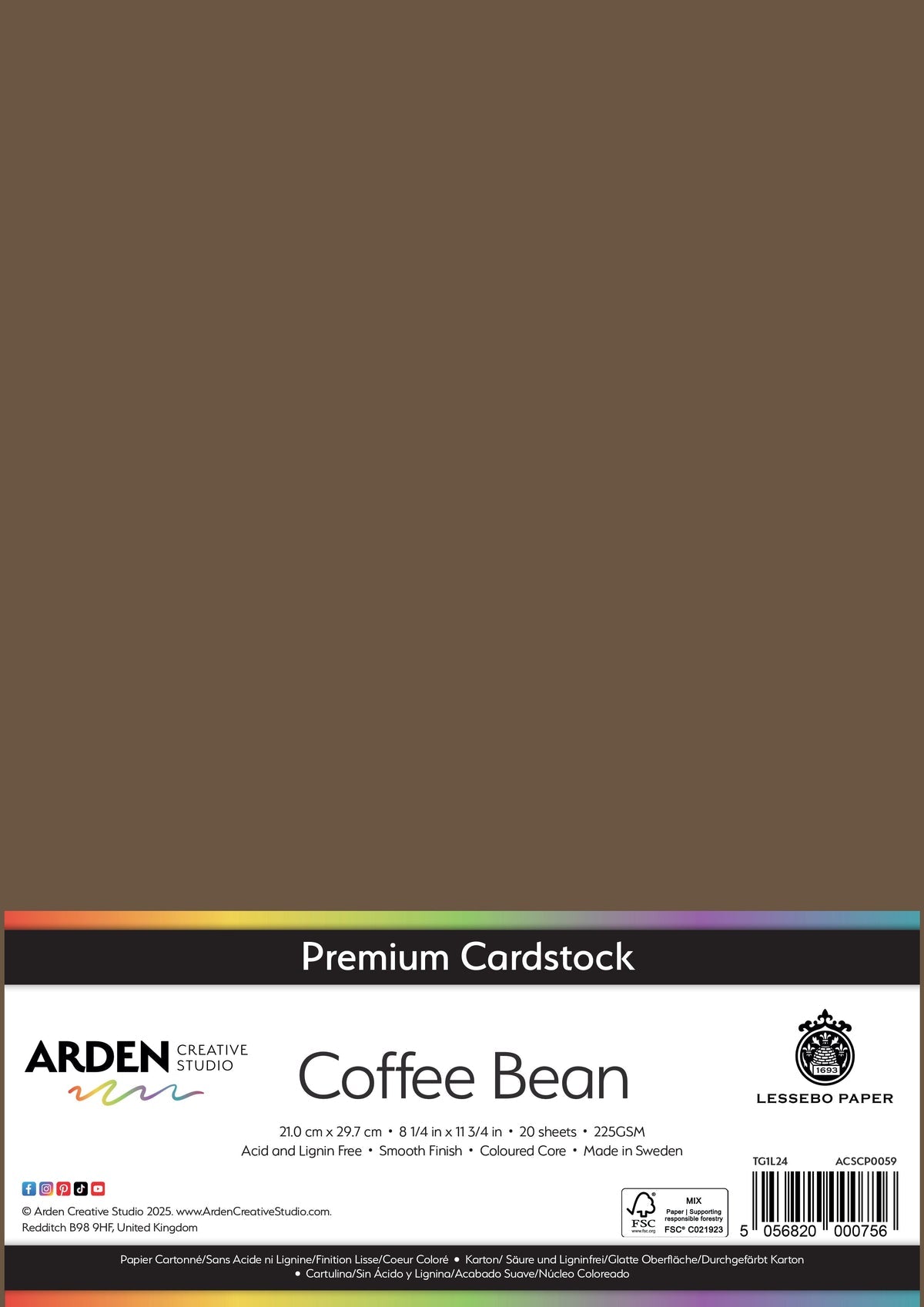 Arden Creative Studio - Premium Cardstock A4 - Coffee Bean