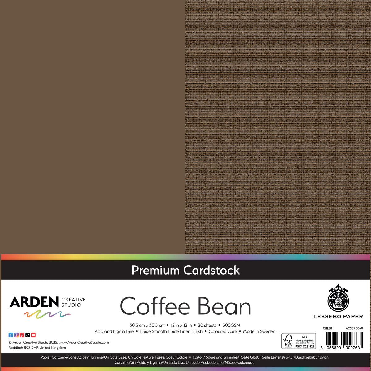 Arden Creative Studio - Premium Cardstock 12x12 - Coffee Bean