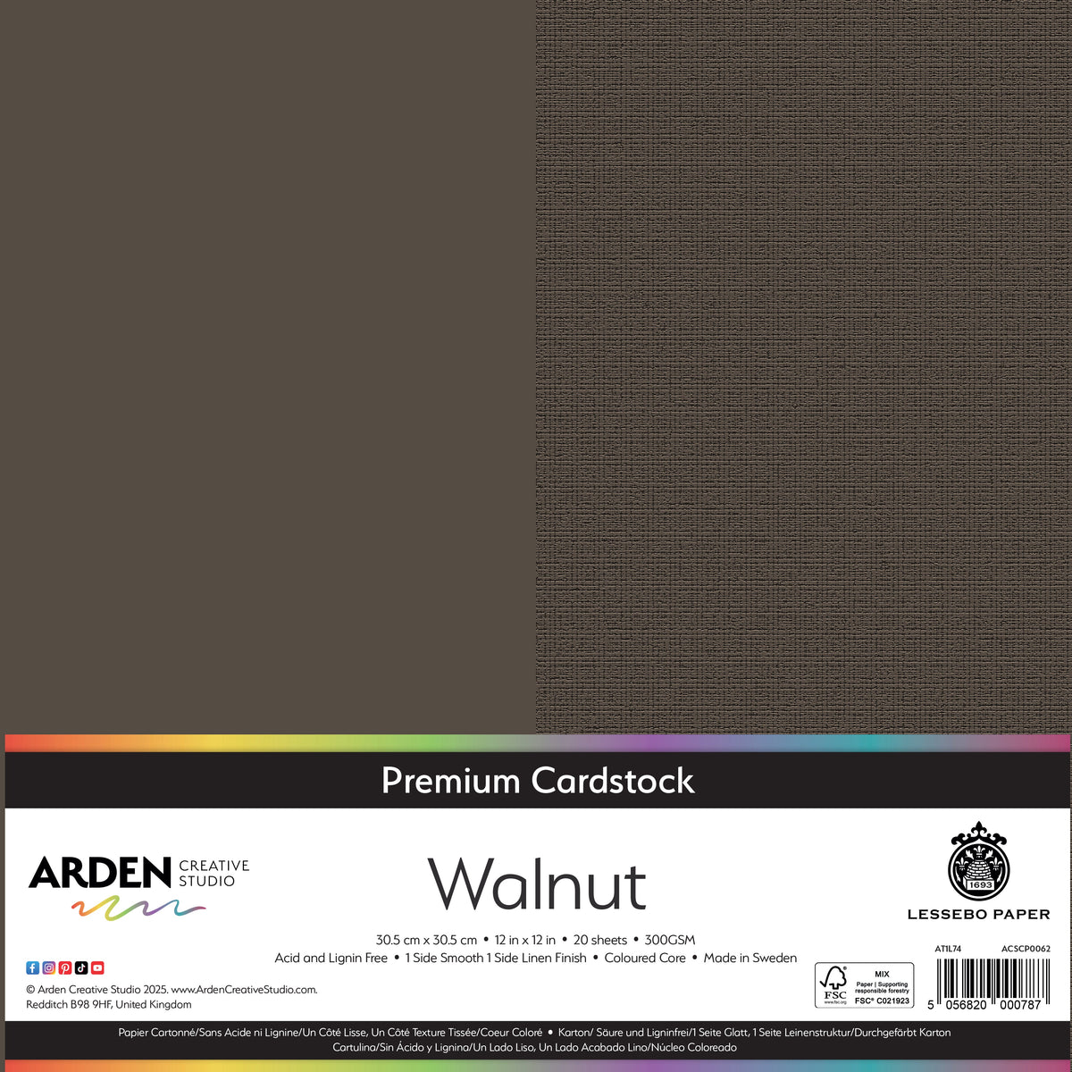 Arden Creative Studio - Premium Cardstock 12x12 - Walnut