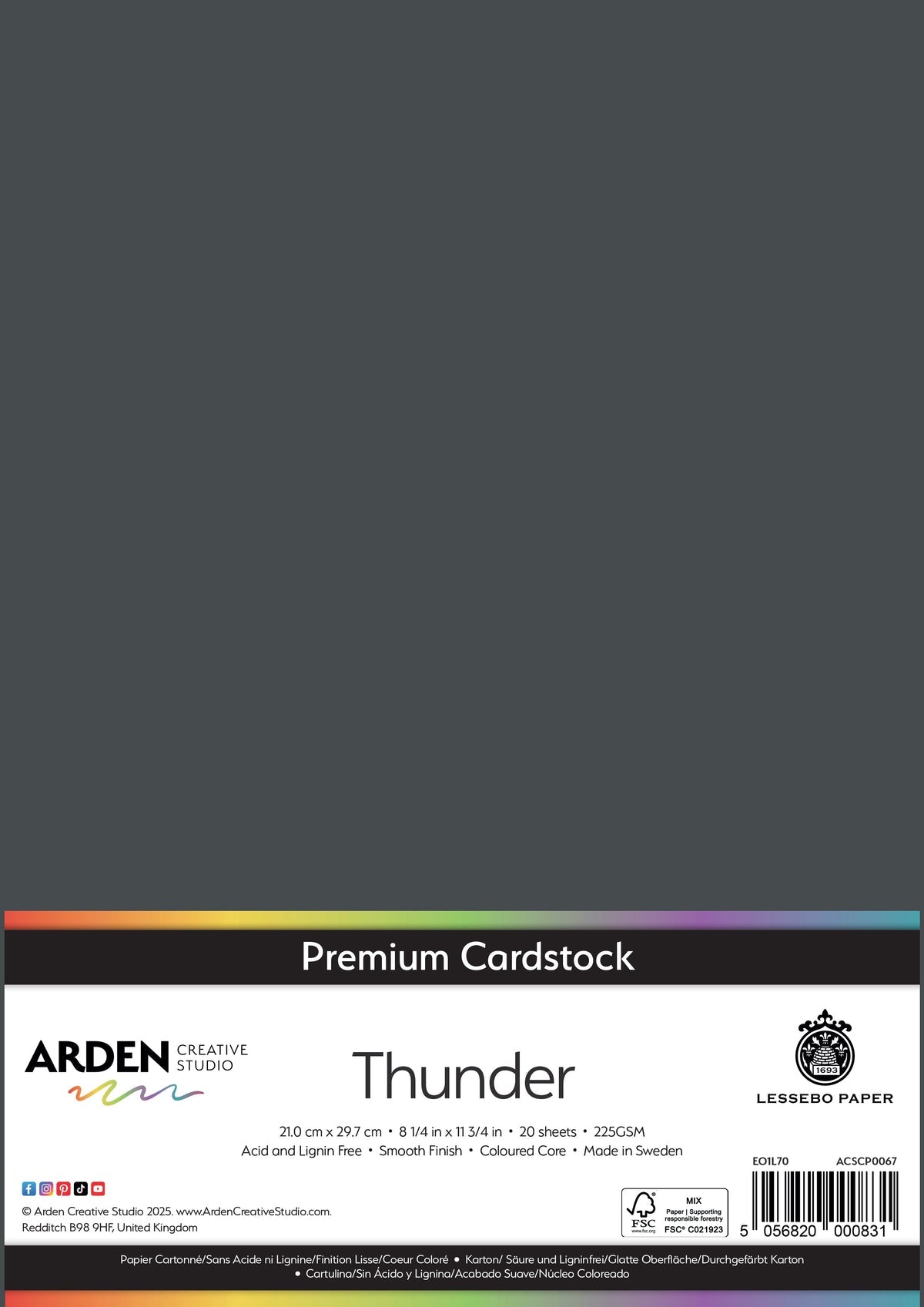 Arden Creative Studio - Premium Cardstock A4 - Thunder