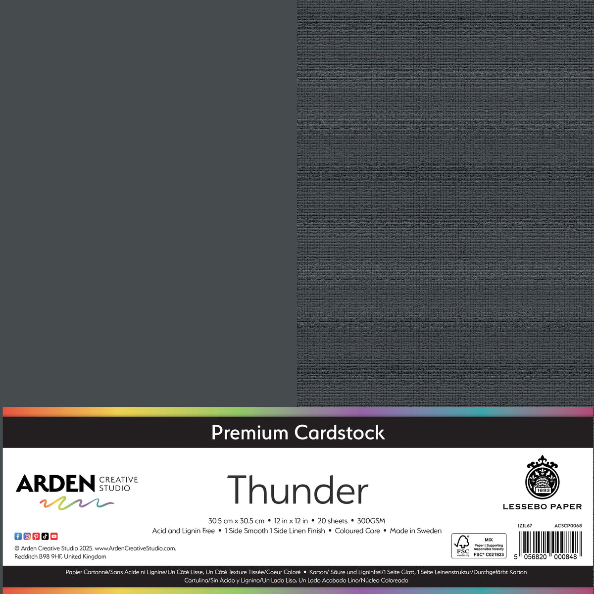Arden Creative Studio - Premium Cardstock 12x12 - Thunder
