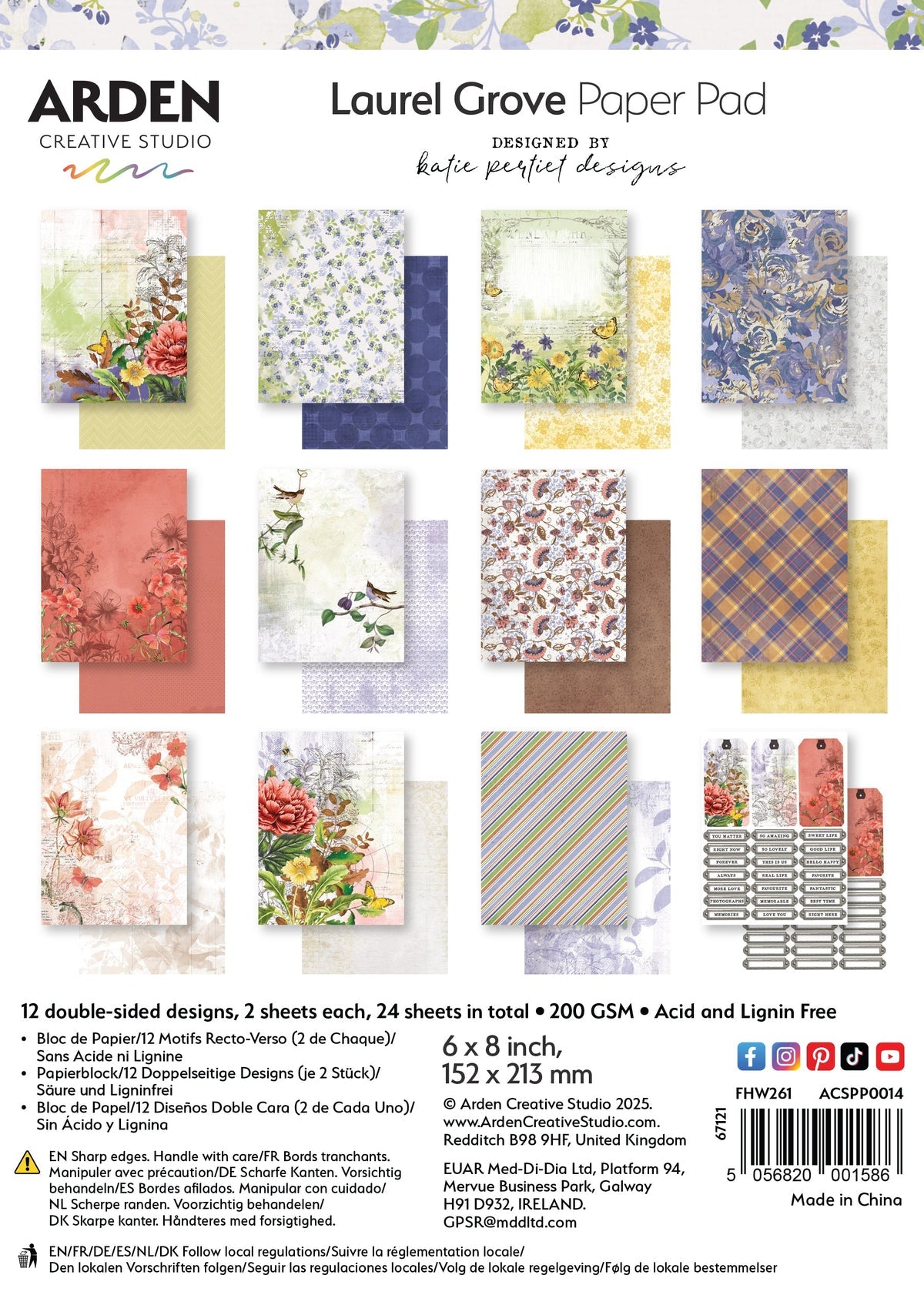 Arden Creative Studio - Laurel Grove - 6in x 8in Paper Pad