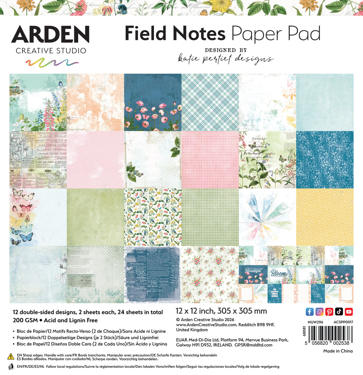 Arden Creative Studio - Field Notes - Paper Pad 12X12