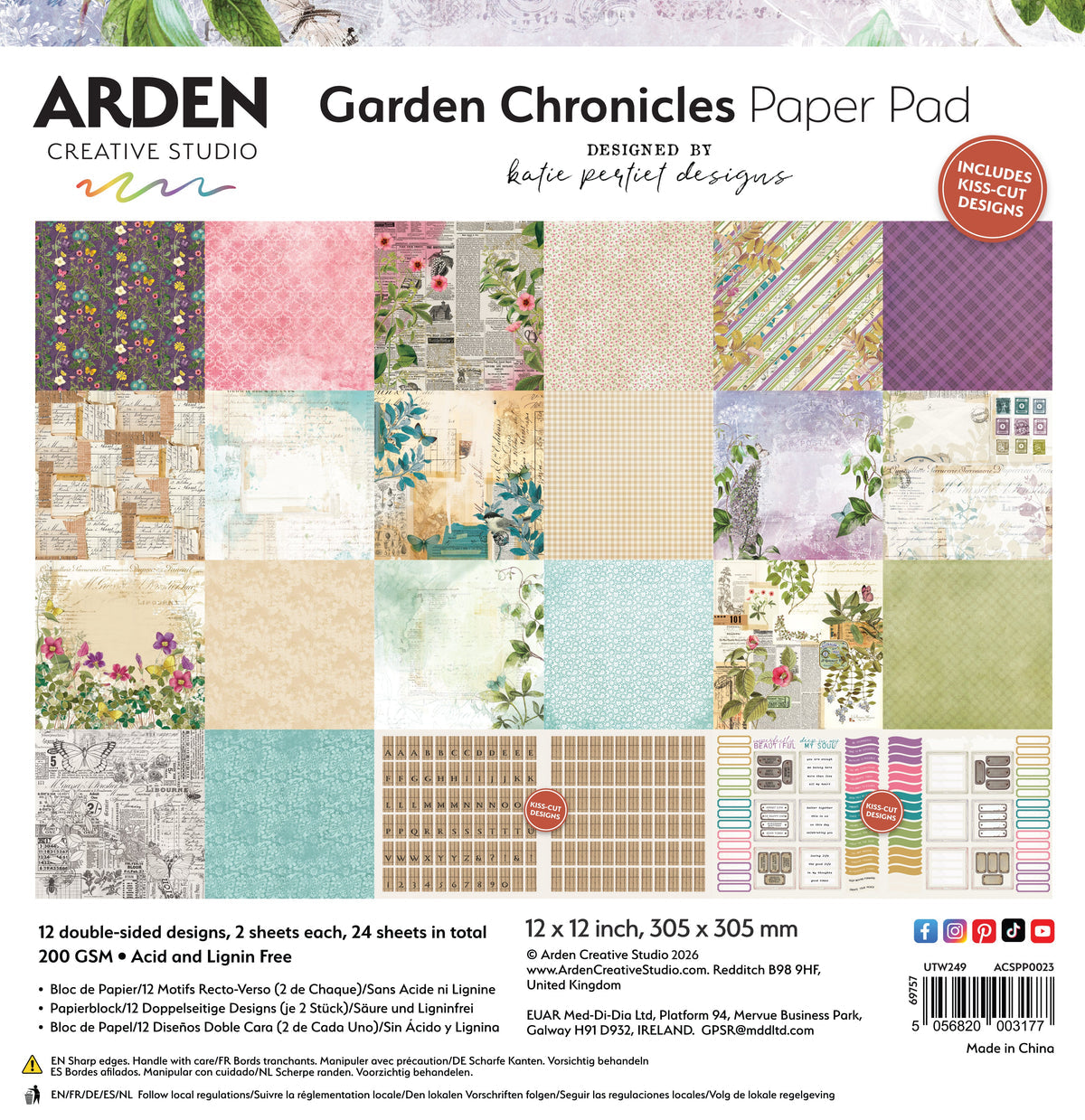 ***Pre-Order*** Arden Creative Studio - Garden Chronicles - 12in x 12in Paper Pad