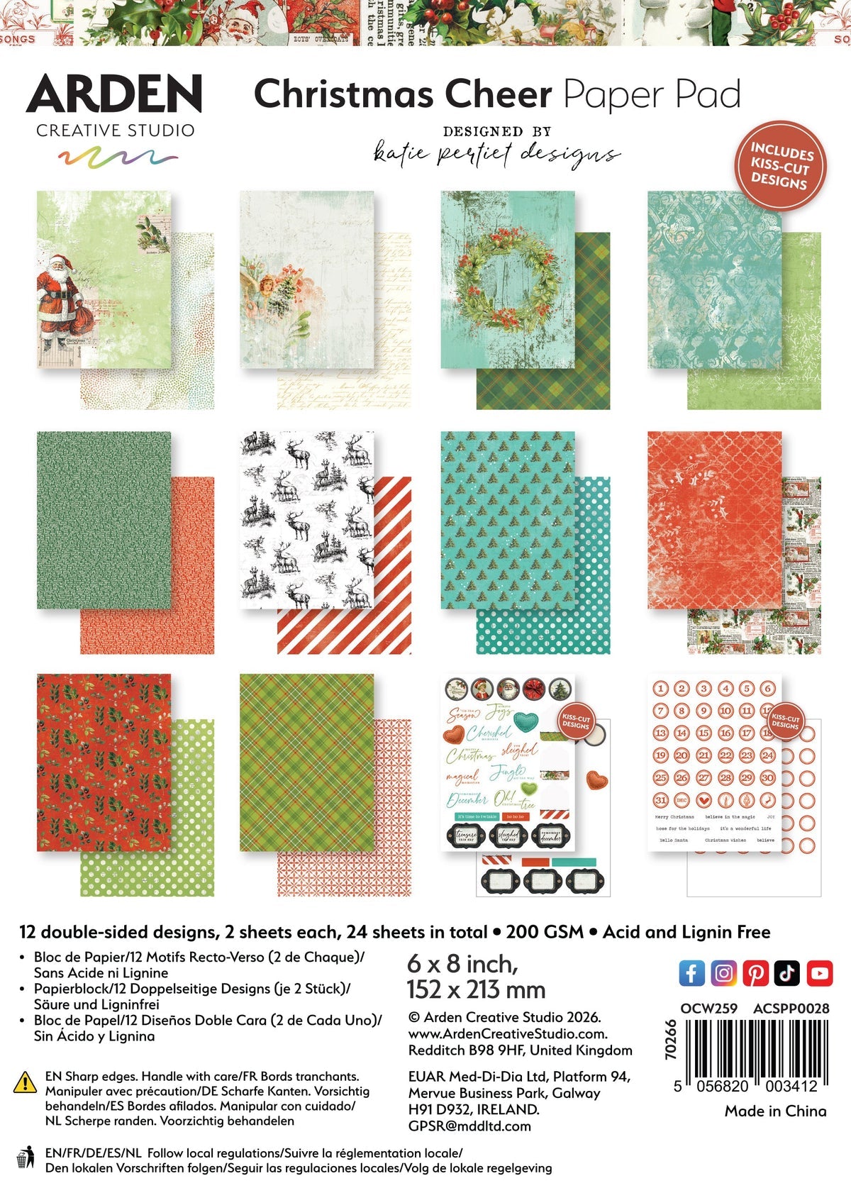 Arden Creative Studio - Christmas Cheer - 6in x 8in Paper Pad