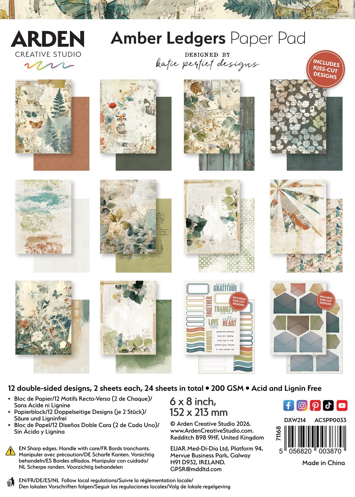 Arden Creative Studio - Amber Ledgers - 6in x 8in Paper Pad