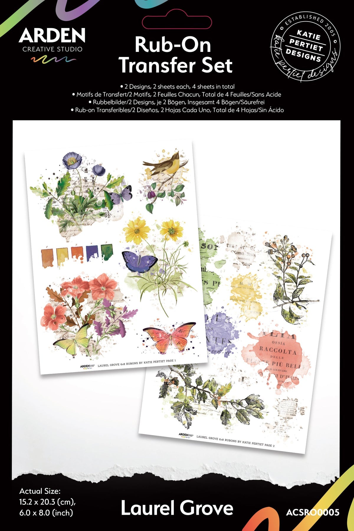 Arden Creative Studio - Laurel Grove - 6in x 8in Rub-On Transfer Set