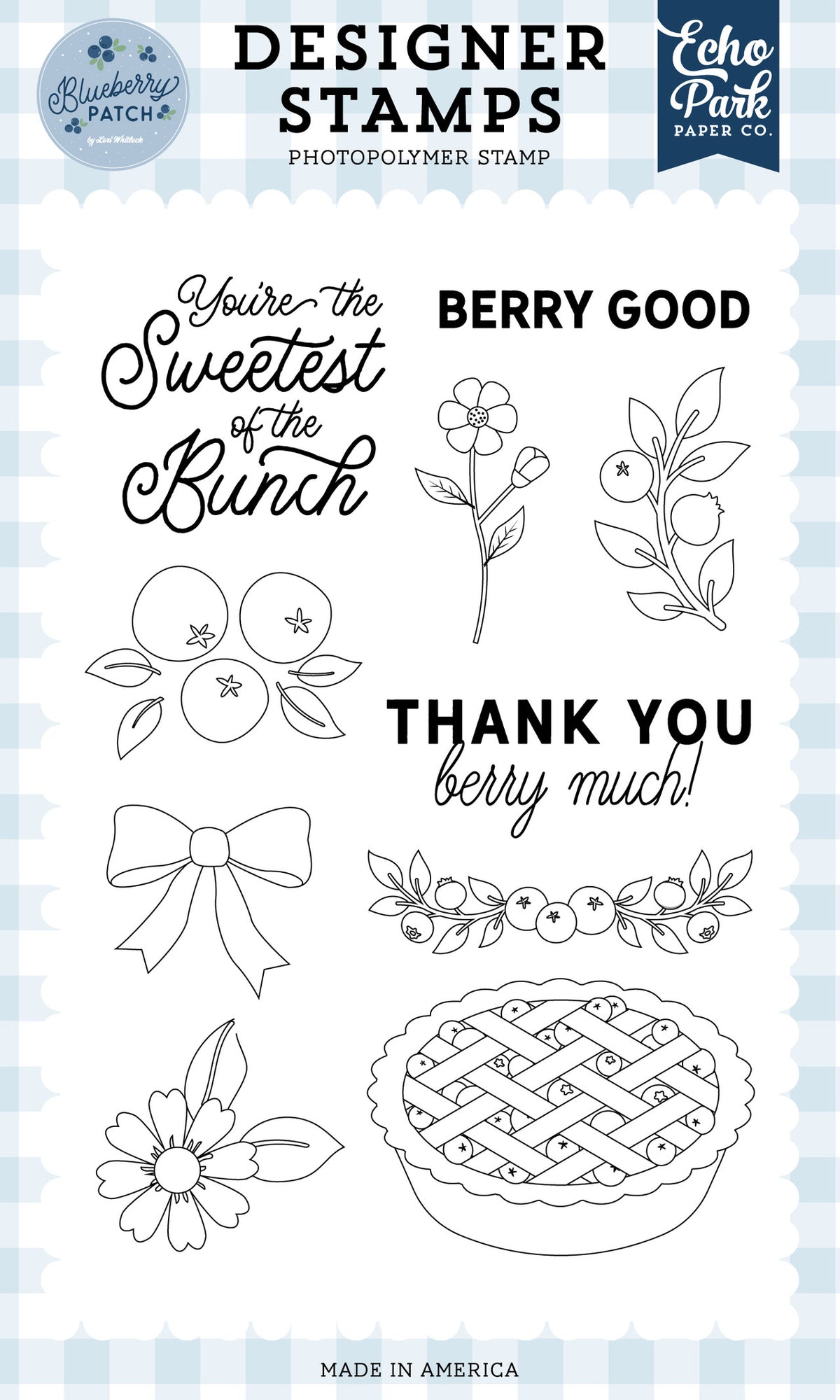 ***Pre-Order*** Echo Park - Blueberry Patch - Thank You Berry Much Stamp Set