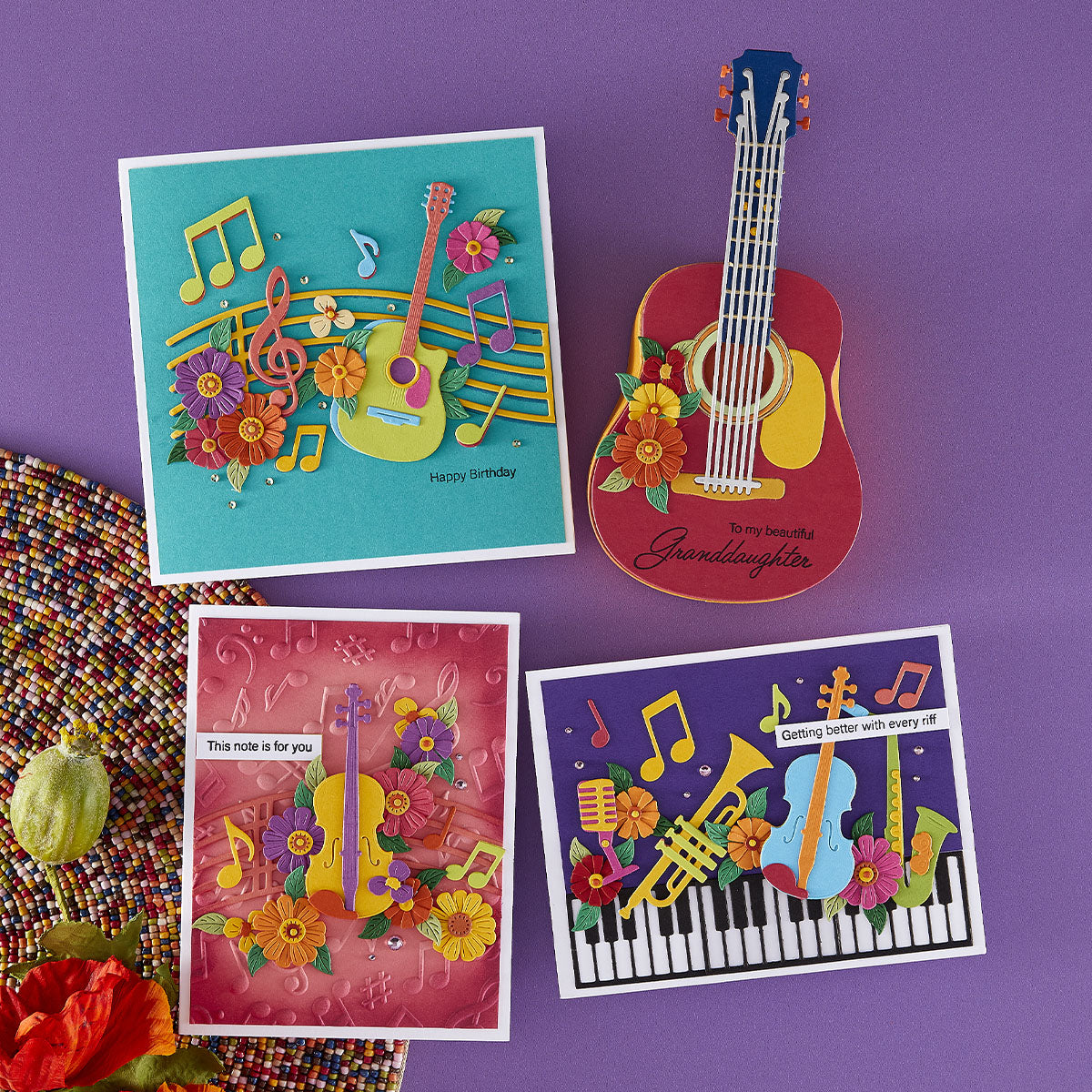 Spellbinders - Musical Notes 3D Embossing Folder by Bibi Cameron