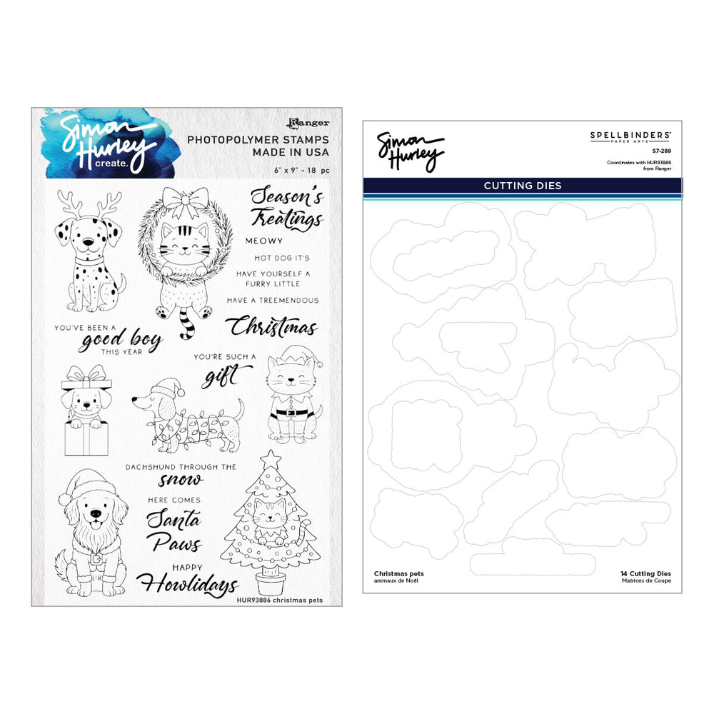 ***Pre-Order*** Spellbinders - Christmas Pets Stamp & Die Bundle by Simon Hurley