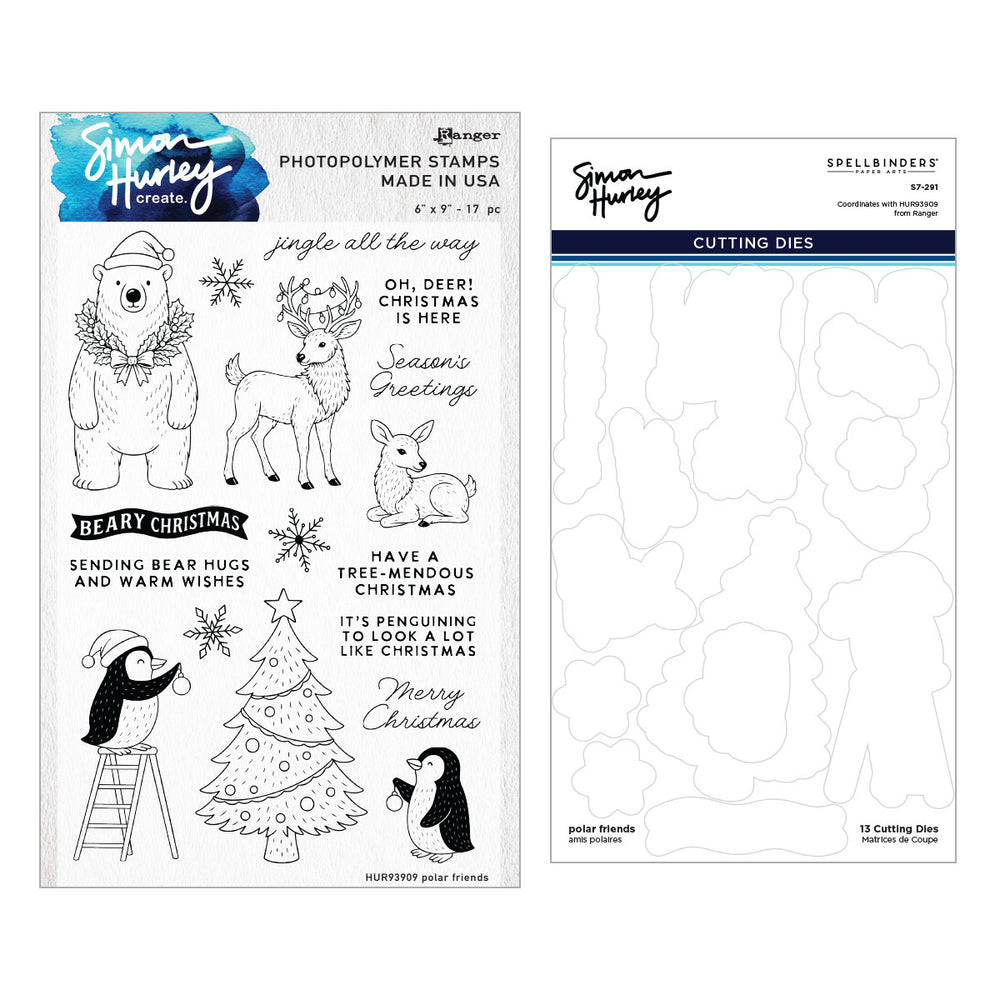 ***Pre-Order*** Spellbinders - Polar Friends Stamp and Die Bundle by Simon Hurley