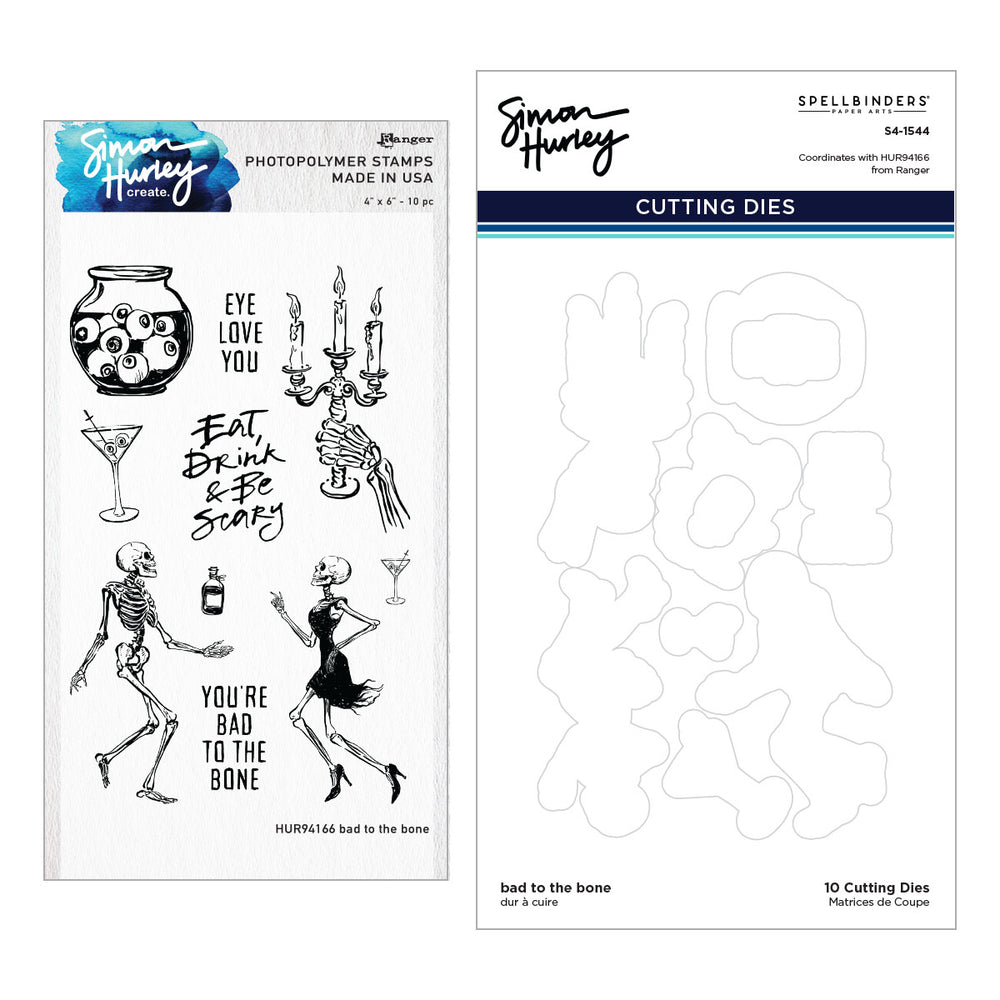 ***Pre-Order*** Spellbinders - Bad to the Bone Stamp & Die Bundle by Simon Hurley