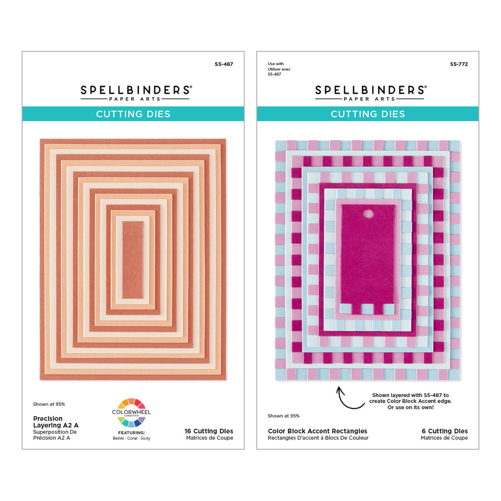 ***Pre-Order*** Spellbinders - Color Block Accent Rectangles Die Bundle