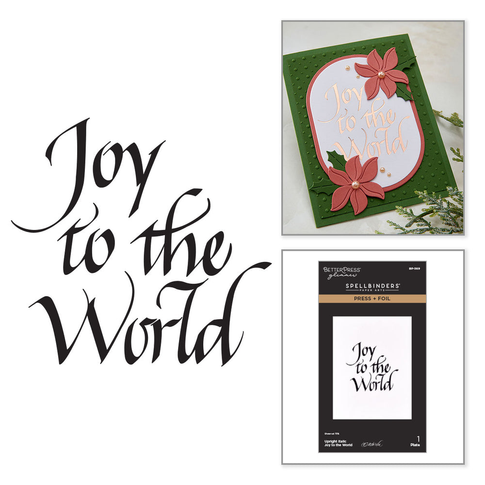 ***Pre-Order*** Spellbinders - Upright Italic Joy to the World Press + Foil Plate by Paul Antonio