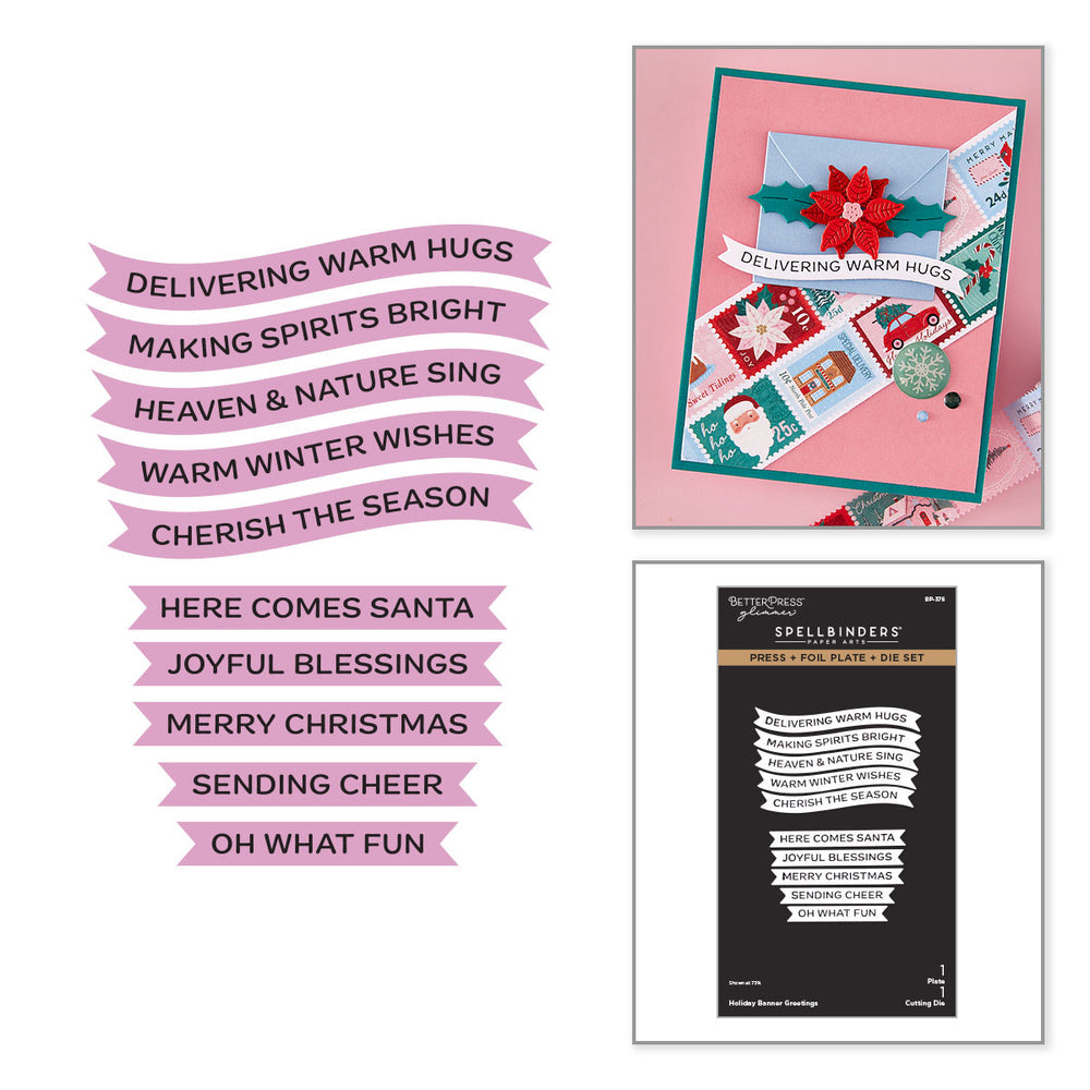 ***Pre-Order*** Spellbinders - Holiday Banner Greetings Press + Foil Plate & Die Set