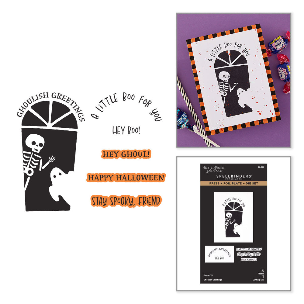 ***Pre-Order*** Spellbinders - Ghoulish Greetings Press + Foil Plate & Die Set