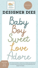 ***Pre-Order*** Carta Bella - Little Lullabies - Baby Boy - Small Die Set - Sweet Boy Word