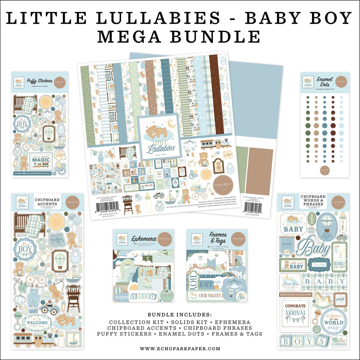 Carta Bella - Little Lullabies - Baby Boy - Mega Bundle