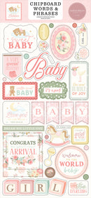 ***Pre-Order*** Carta Bella - Little Lullabies - Baby Girl - Chipboard Words & Phrases
