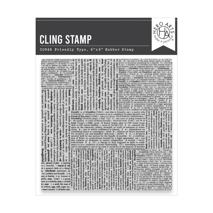 ***Pre-Order*** Hero Arts - You've Got A Friend - Friendly Type Cling Stamp