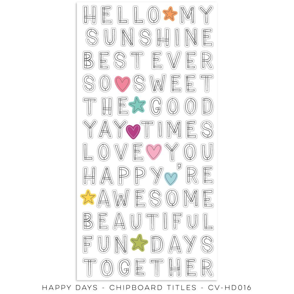 Cocoa Vanilla Studio - Happy Days Happy Days  - Chipboard Title Stickers